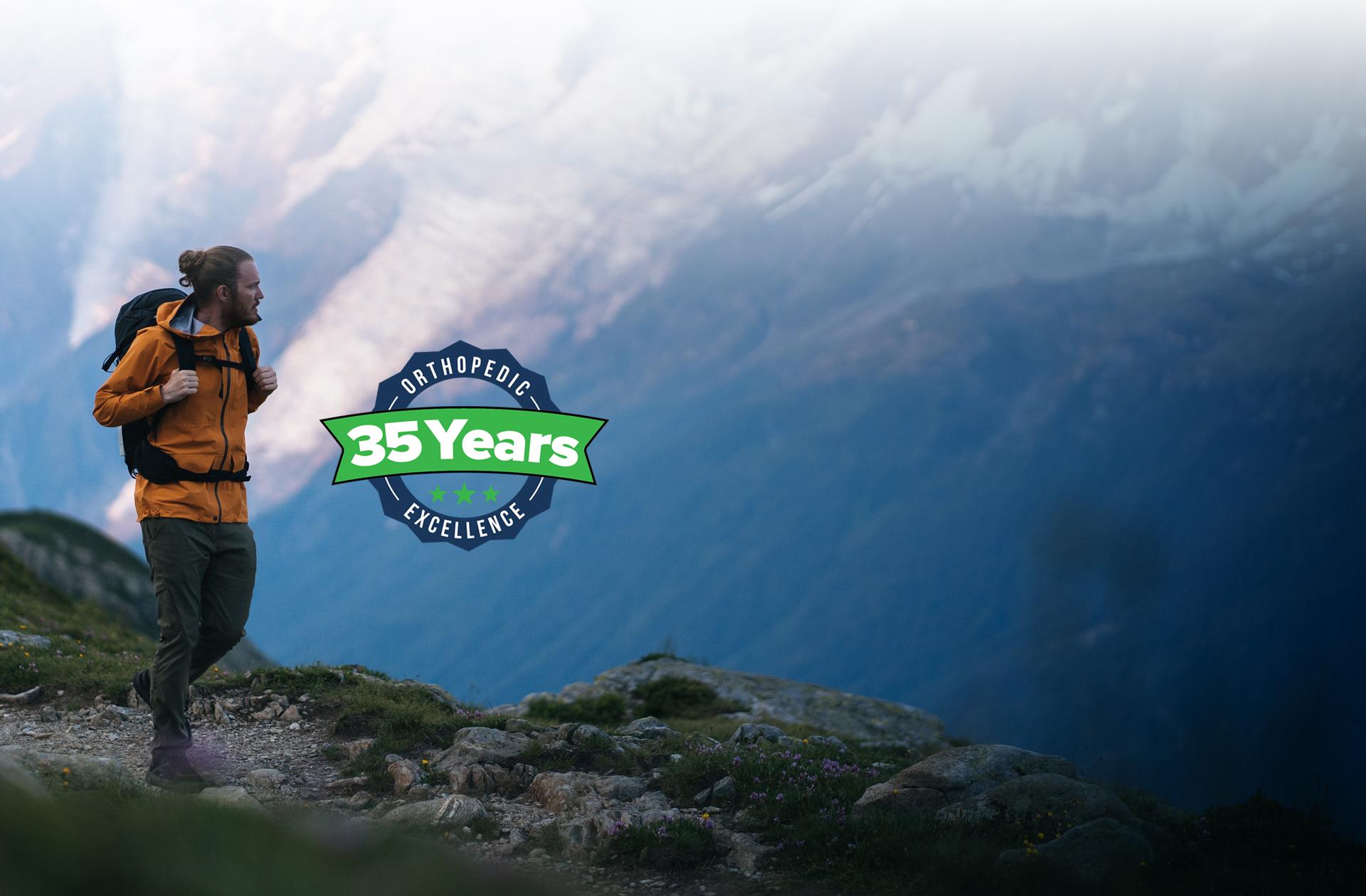 man hiking - 35 Years Orthopedic Excellence